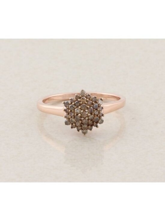 Unbranded Jewelry - 18k Rose Gold Over Sterling Silver .25ct Champagne Diamond Ring Size 8